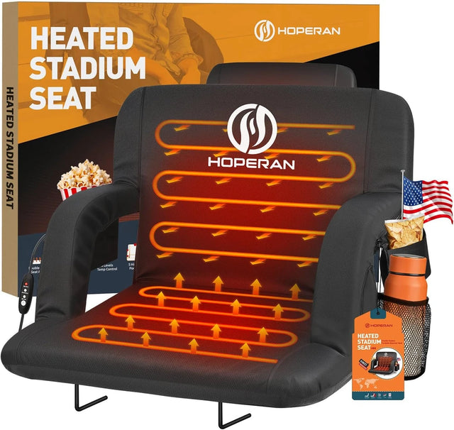 Heated Stadium Seat with Back Support